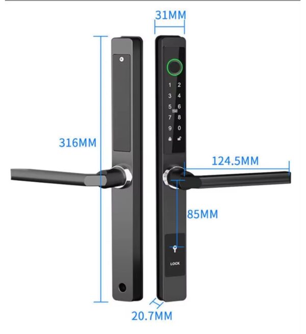 Luna Okos zár - zár méretei